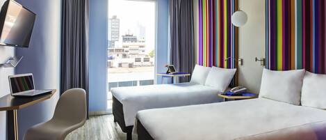 Chambre Standard, 2 lits doubles | 1 chambre, bureau, chambres insonorisées, Wi-Fi gratuit