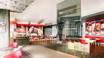 Breakfast, lunch, dinner served; international cuisine