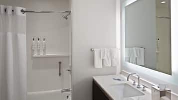 Shower, free toiletries, hair dryer (on request), towels
