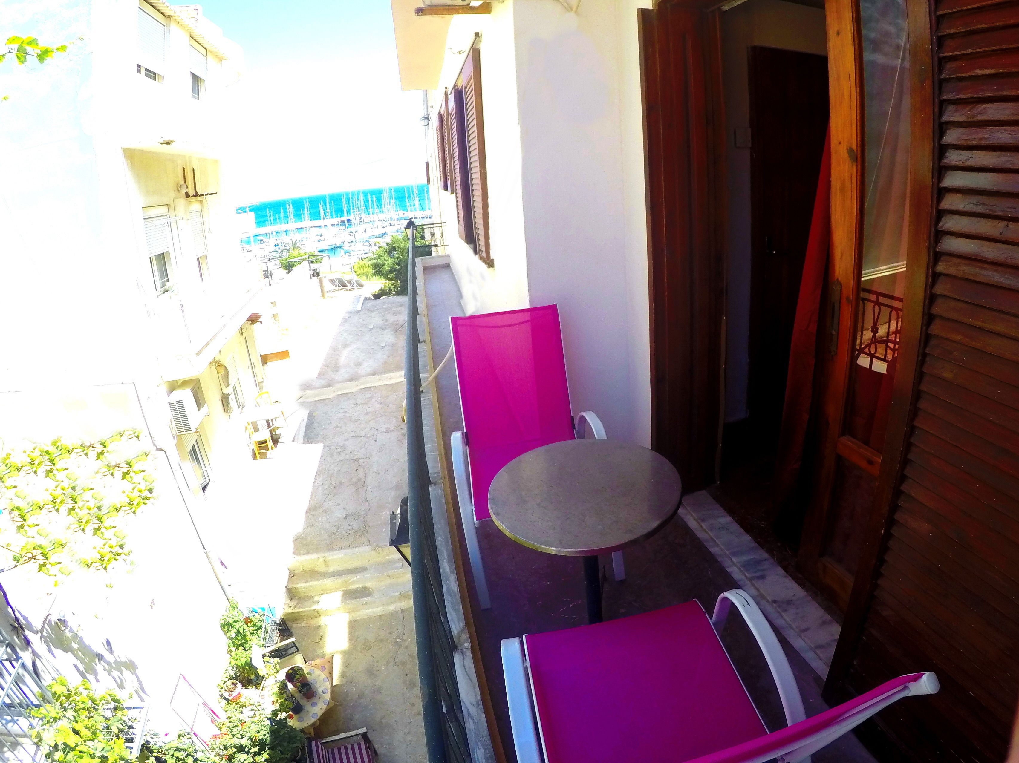 studio, balcony, partial sea view | terrace/patio