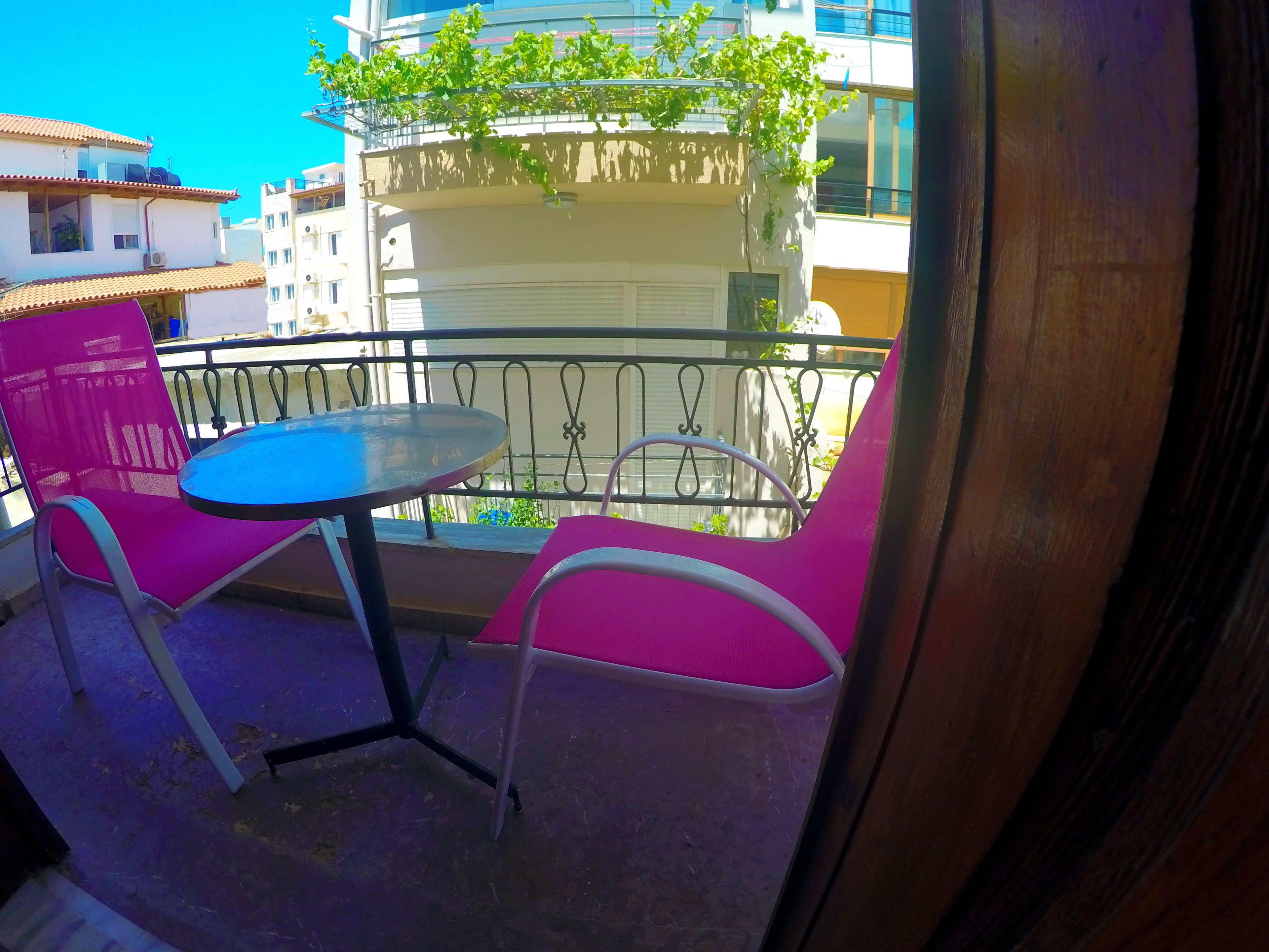 studio, balcony, partial sea view | view from room