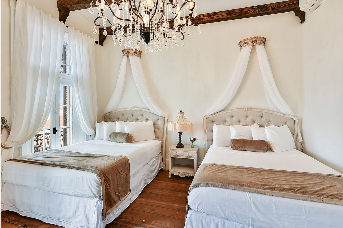 Burgundy Room | Premium bedding, memory foam beds, desk, blackout drapes