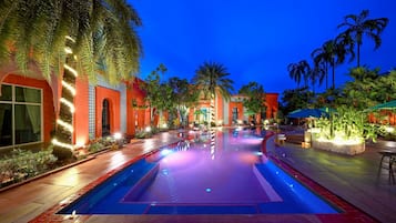 Outdoor pool, open 8:30 AM to 9:30 PM, sun loungers