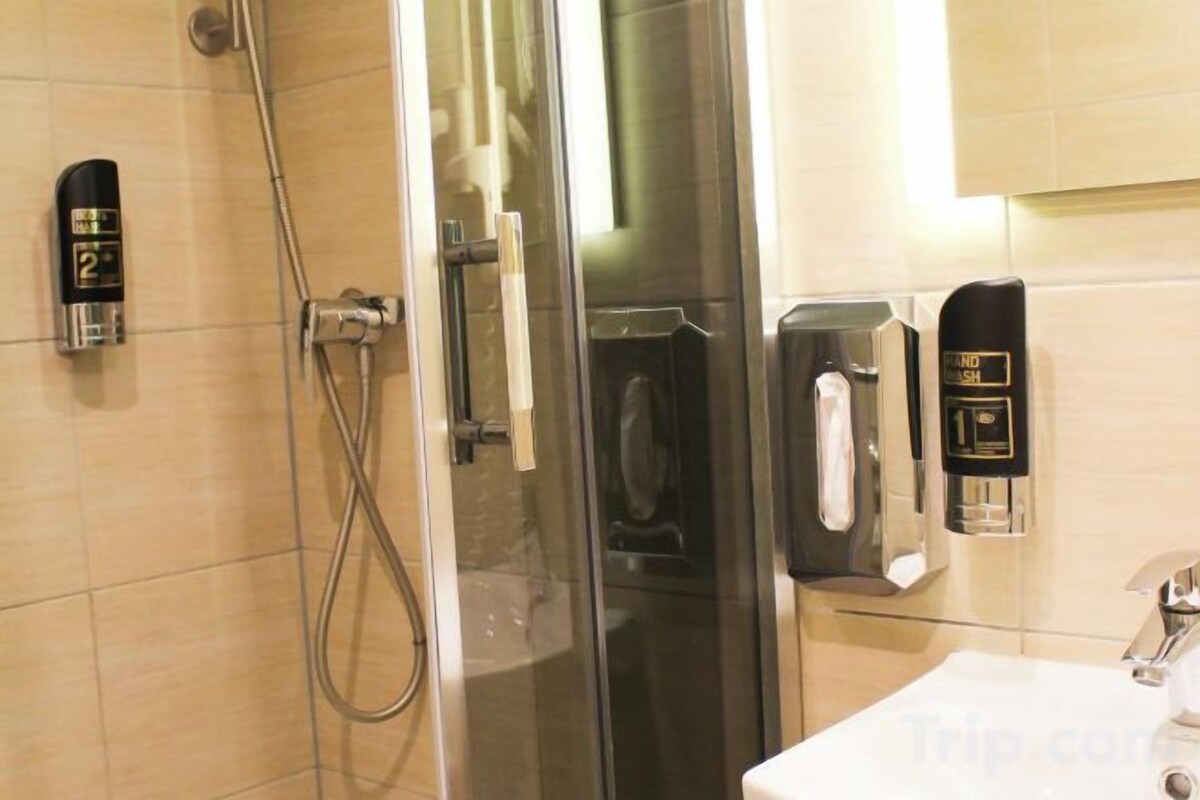 Bathroom | Shower, hair dryer, towels, soap