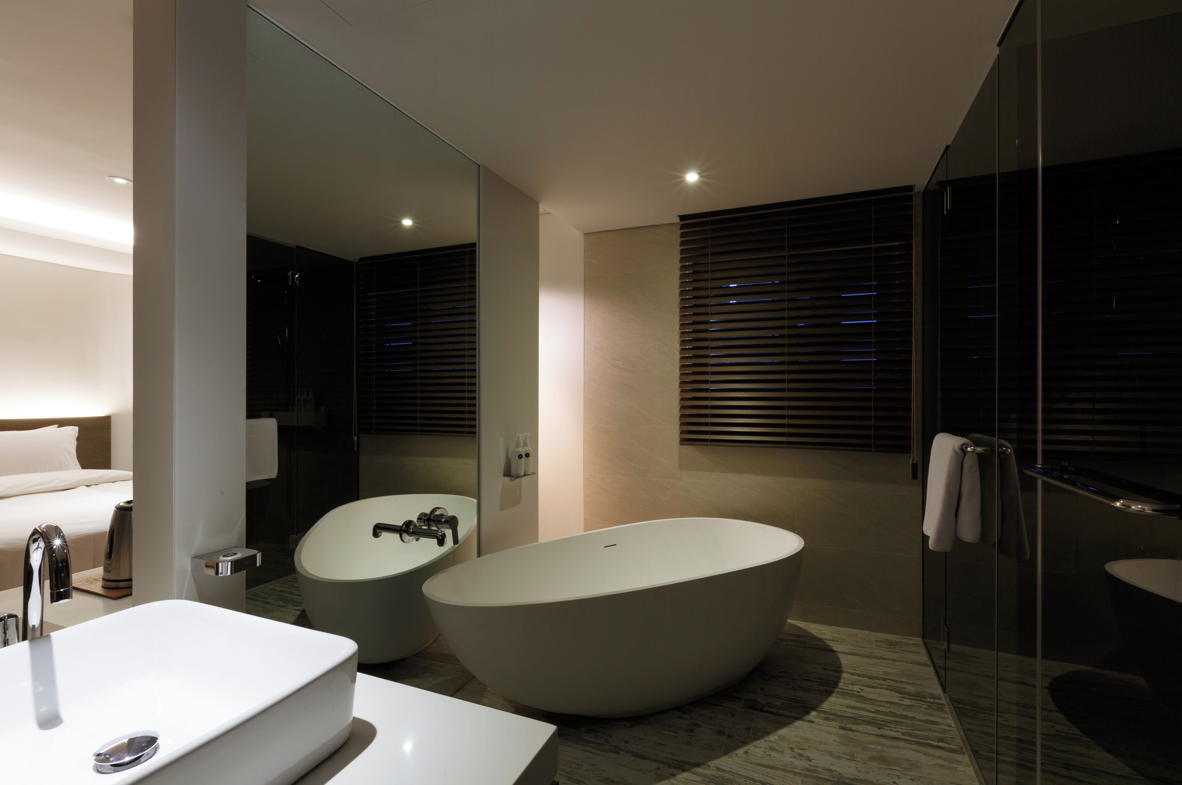 free toiletries, hair dryer, slippers, towels