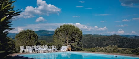 2 Außenpools, geöffnet von 08:00 Uhr bis 20:00 Uhr, Sonnenschirme