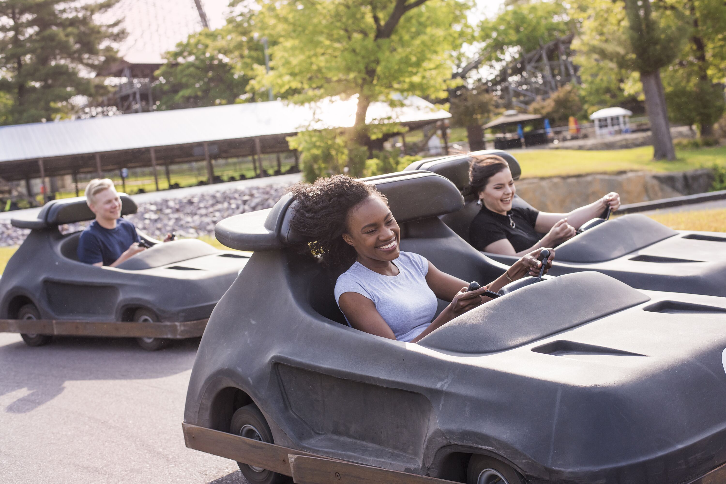 A ride with passengers in a vehicle.