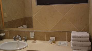Shower, free toiletries, hair dryer (on request), towels
