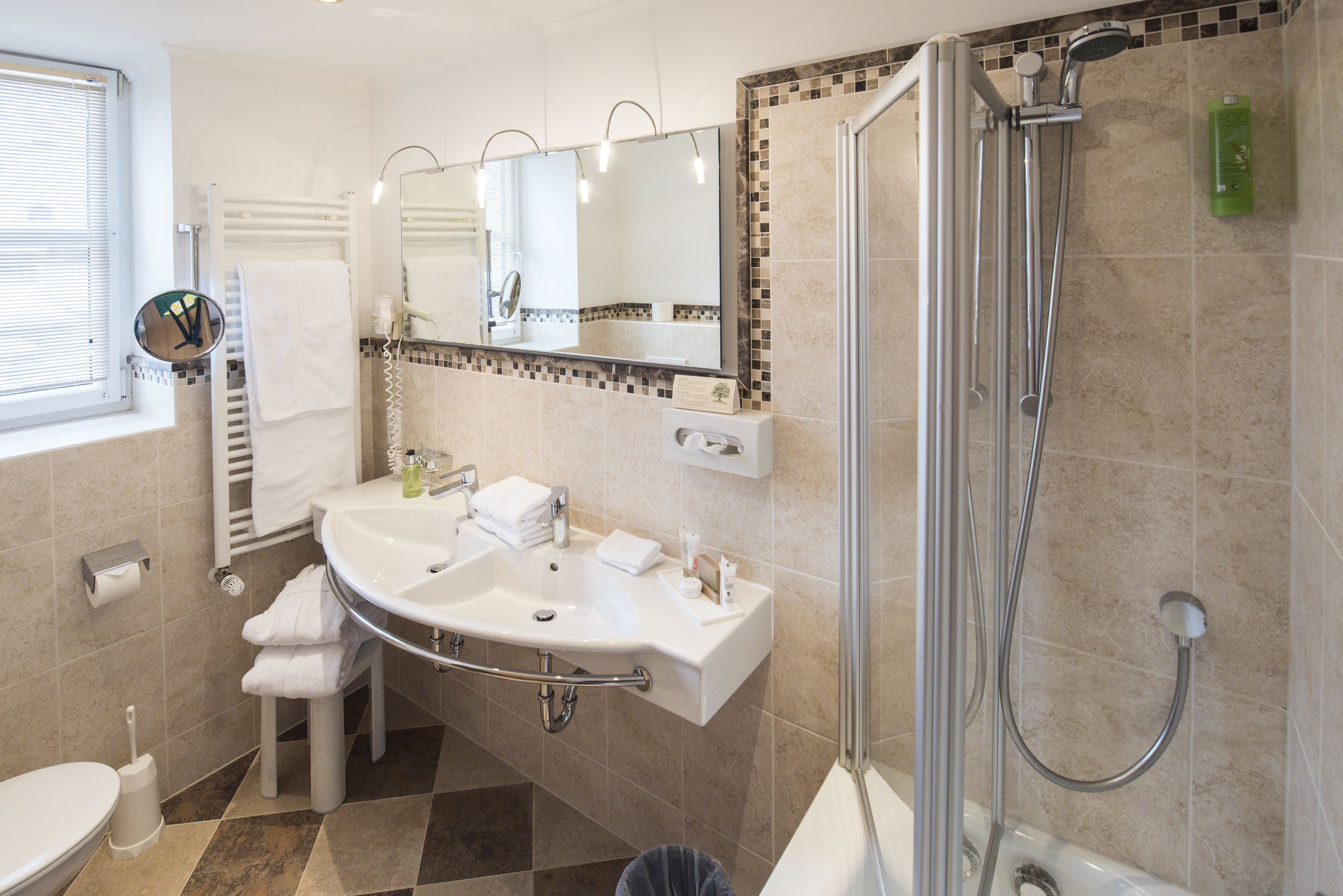 double or twin room | bathroom | free toiletries, hair dryer, bathrobes, slippers