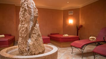 Sauna, hot tub, steam room, massages