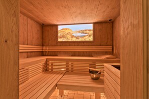 Sauna, hot tub, steam room, massages