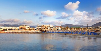 Private beach nearby, sun loungers, beach umbrellas, beach volleyball