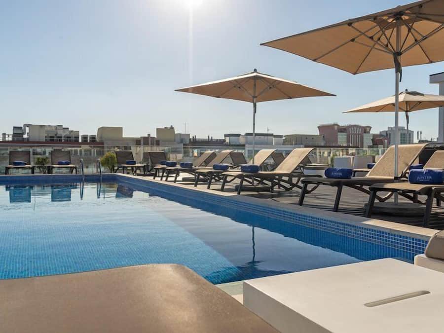 Indoor pool, 2 outdoor pools, pool umbrellas, sun loungers