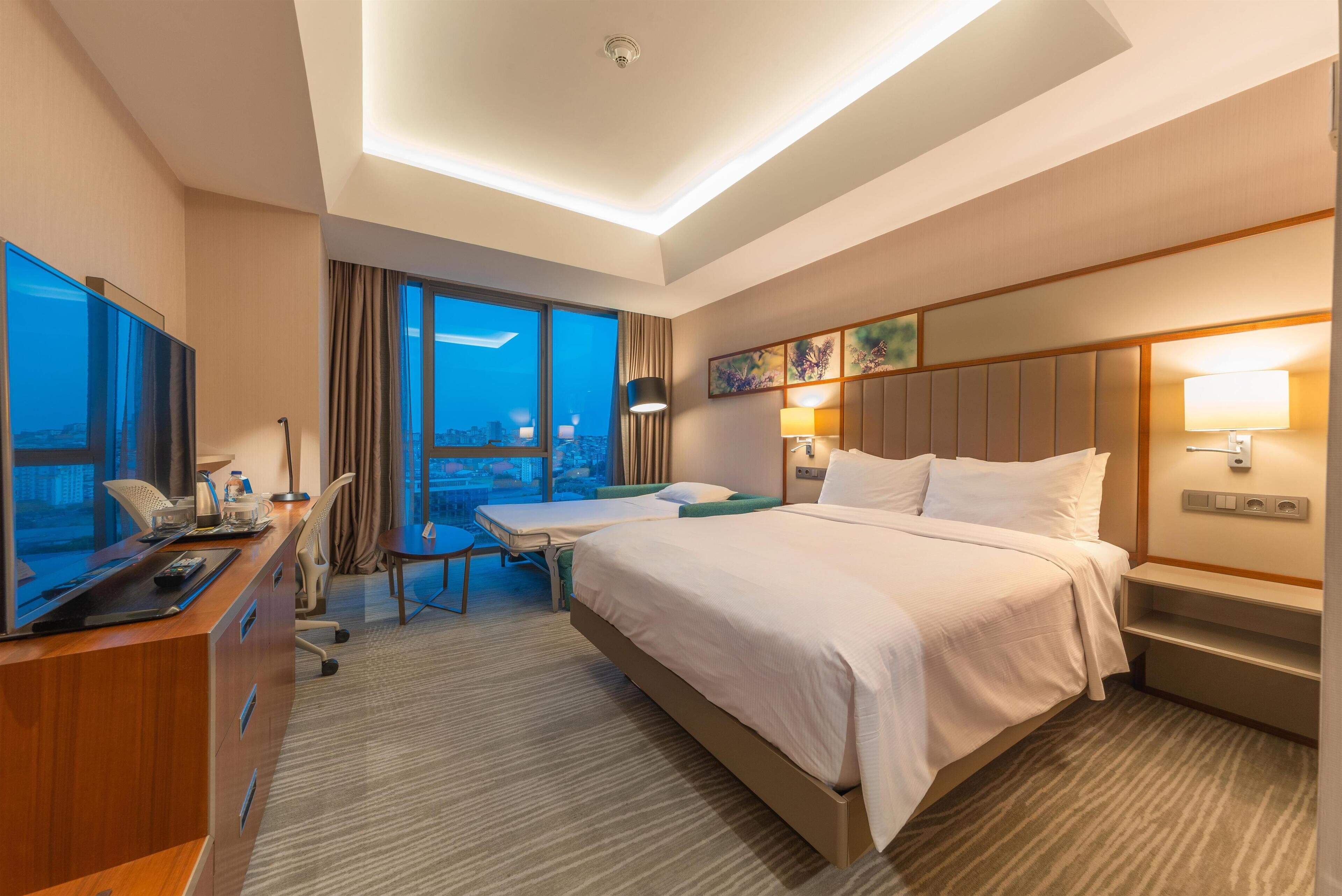 Ropa de cama de alta calidad y minibar 