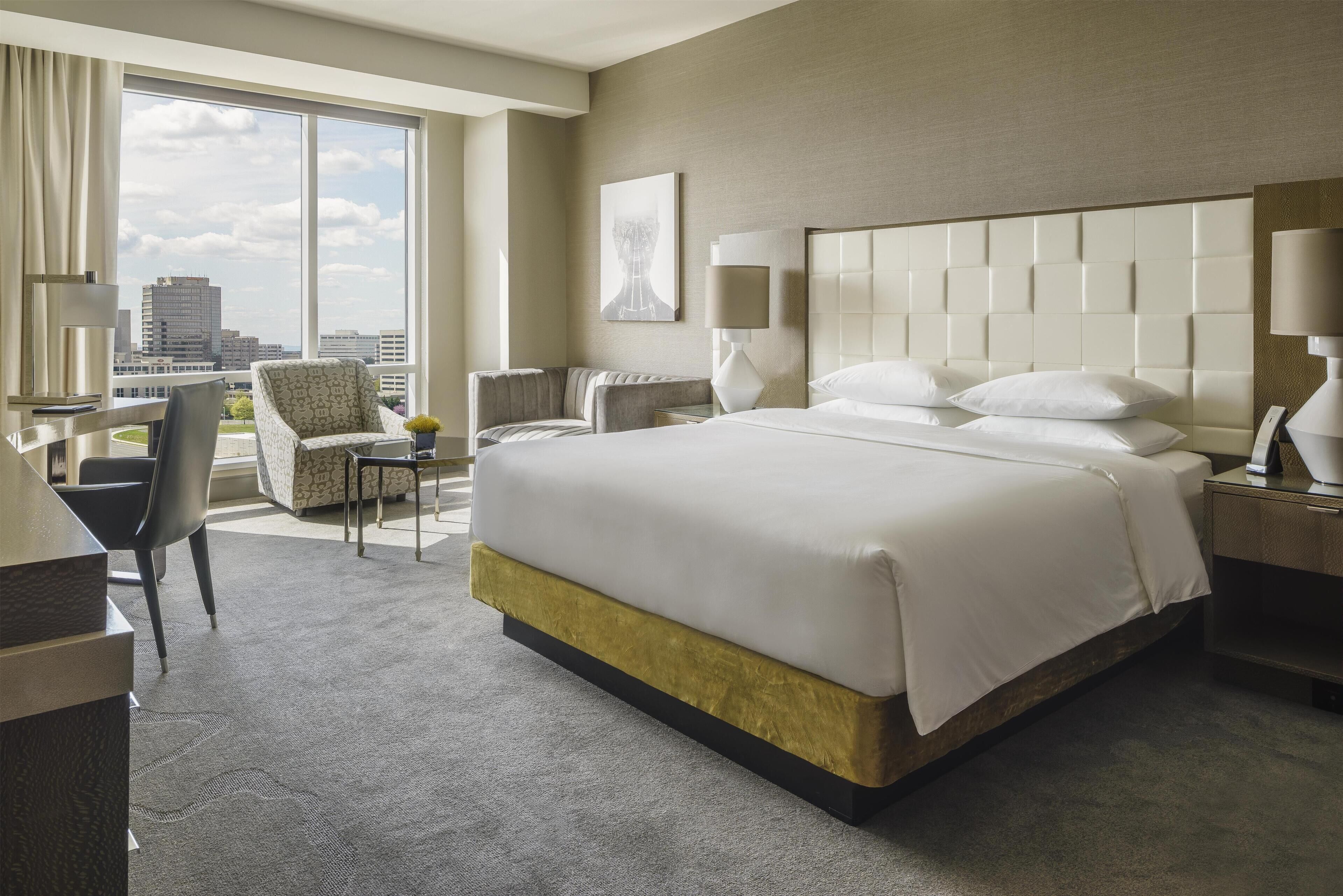 Premium bedding, down comforters, in-room safe, desk