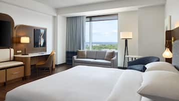 Premium bedding, down comforters, in-room safe, desk
