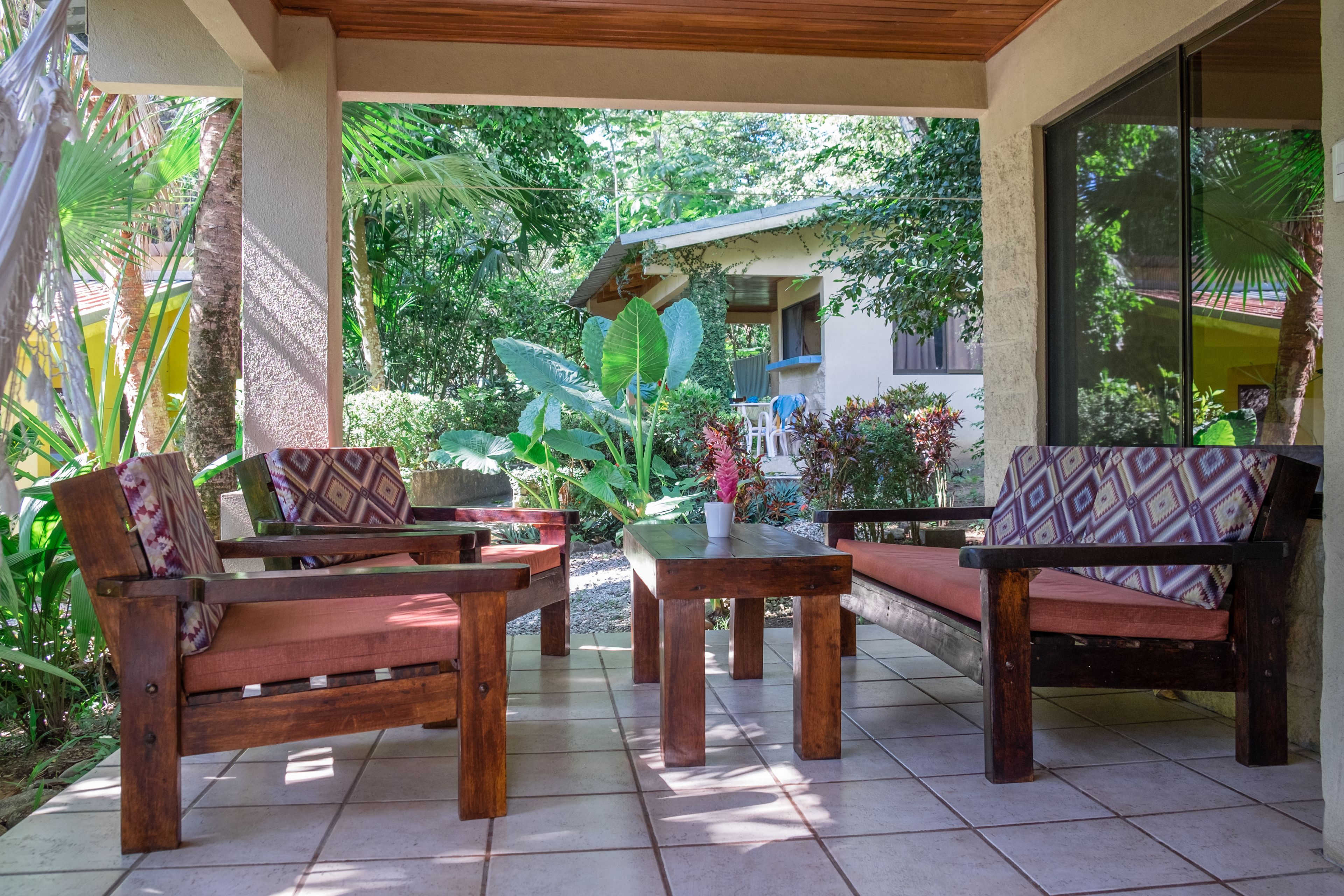 junior bungalow, 2 bedrooms, pool view, garden area | terrace/patio