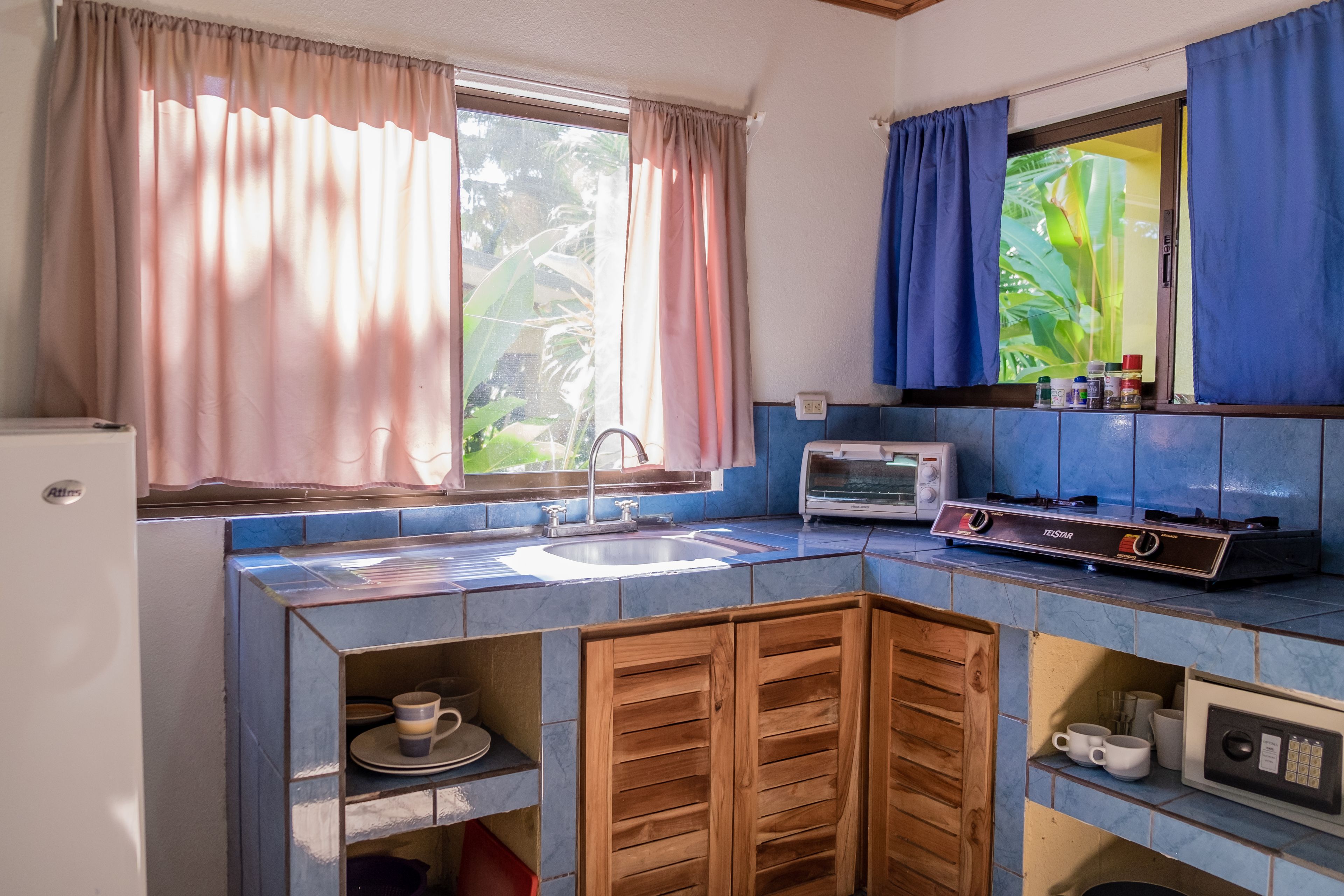 comfort double room, 1 bedroom, garden view, poolside | private kitchen | full-sized fridge, stovetop, coffee/tea maker, cookware/dishes/utensils