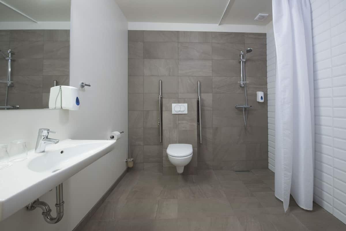 superior double or twin room | bathroom | shower, hair dryer, towels