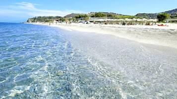 On the beach, beach volleyball