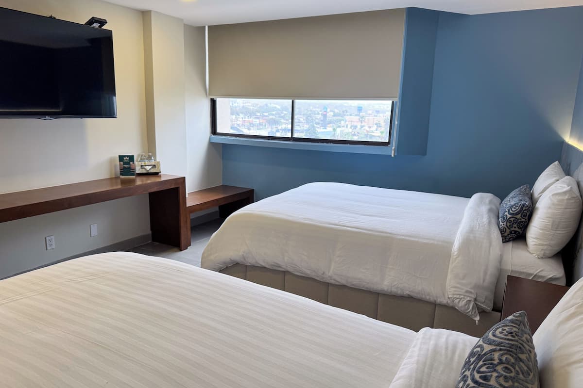 Comfort Room, 2 Queen Beds | 1 bedroom, hypo-allergenic bedding, desk, blackout curtains