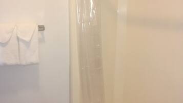 Kamer, 1 queensize bed met slaapbank, niet-roken, kitchenette | Badkamer | Een bad/douchecombinatie, een haardroger, handdoeken
