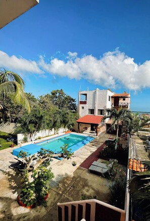 Double Room, Pool View | Terrace/patio - El Perico Marinero (Río Lagartos)