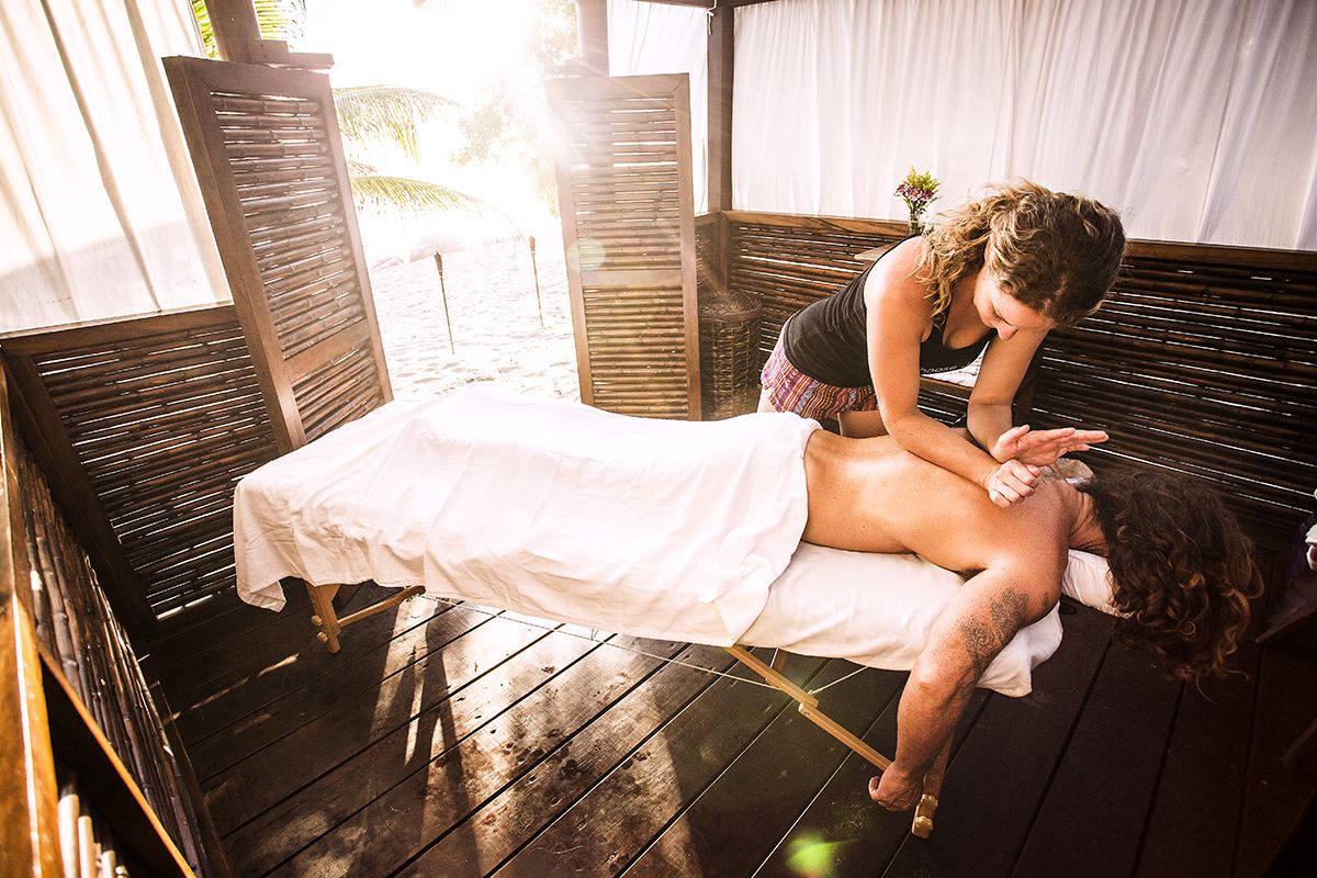 Udendørs behandlingsområde, kropsbehandlinger, aromaterapi