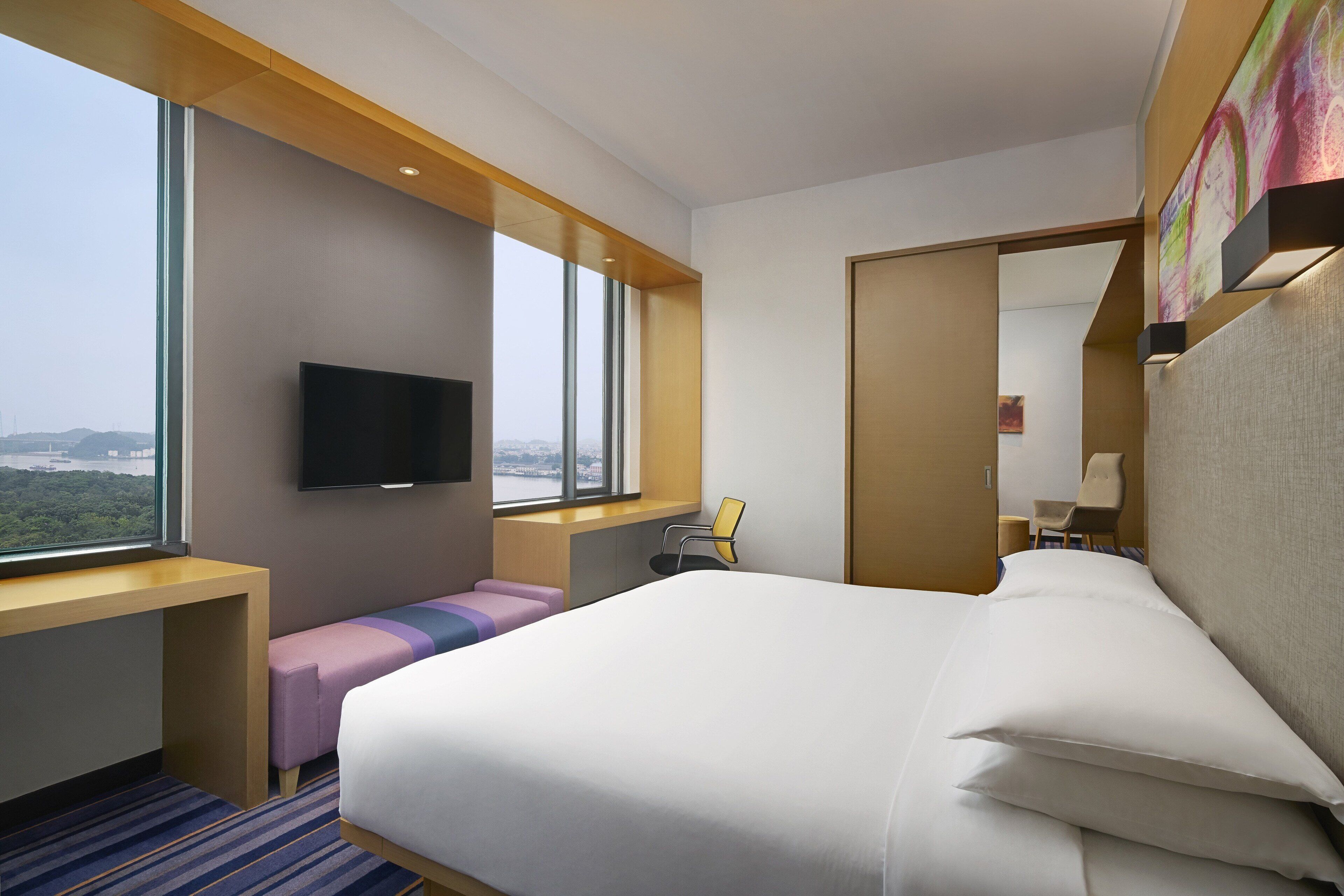 suite, 1 bedroom, city view | premium bedding, in-room safe, desk, iron/ironing board