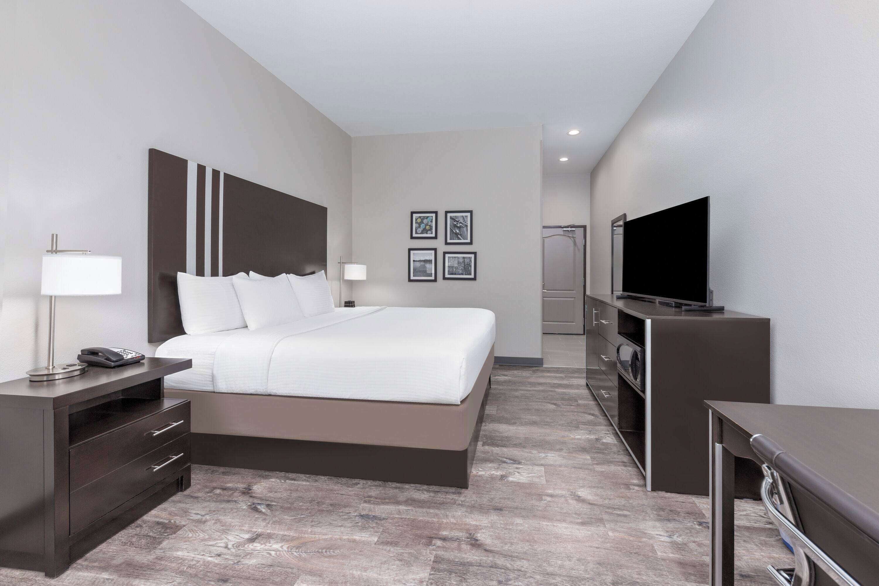 premium bedding, desk, blackout curtains, soundproofing