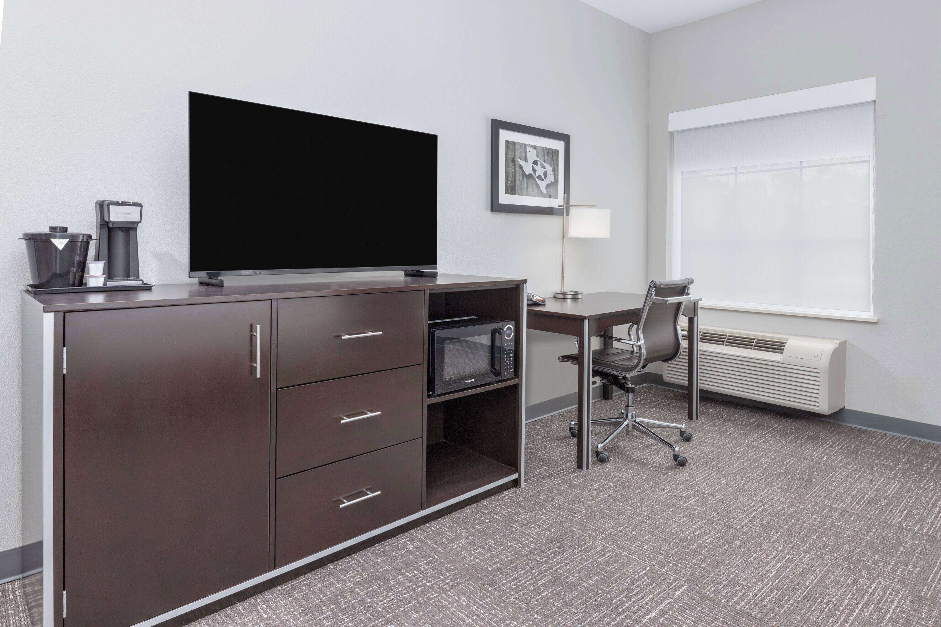 premium bedding, desk, blackout curtains, soundproofing