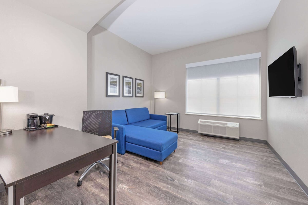 executive studio suite, 1 king bed, non smoking | premium bedding, desk, blackout curtains, soundproofing