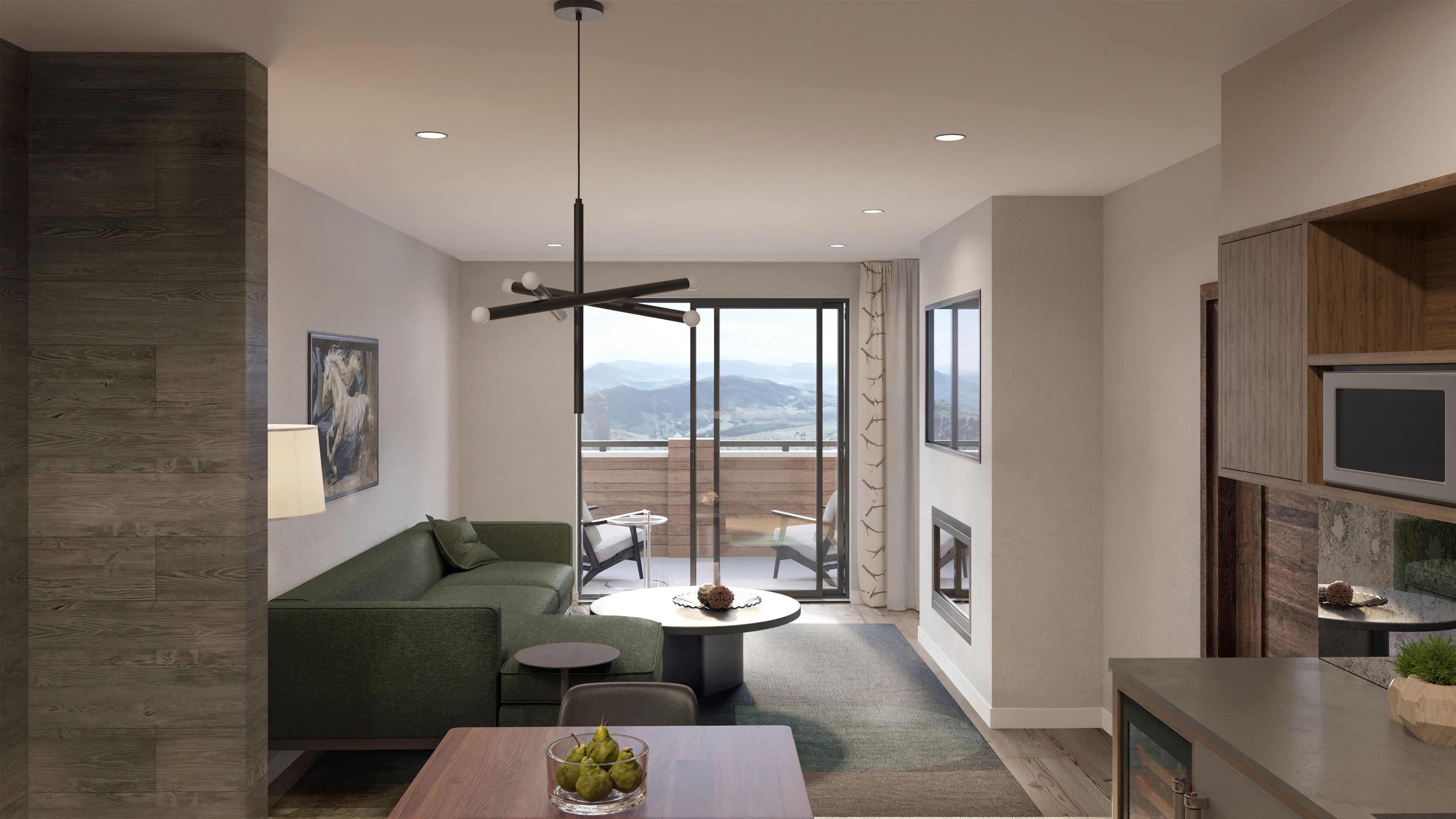 套房 | 起居區 | 47-吋平面電視、有線頻道、電視、壁爐