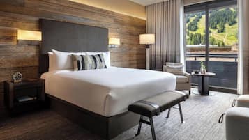 Premium bedding, down comforters, pillowtop beds, in-room safe