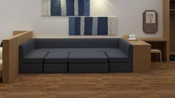 Suite Family Twin Room, Ocean View | Living area | 55-inch Smart TV with digital channels, TV, Netflix