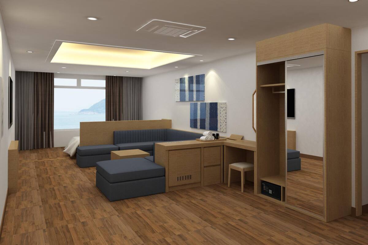 Suite Family Twin Room, Ocean View | Rúmföt af bestu gerð, dúnsængur, rúm með „pillowtop“-dýnum