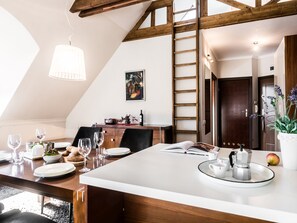 アパートメント 1 ベッドルーム (Radowid 34) | 専用キッチン | 冷蔵庫、コンロ、コーヒー / ティーメーカー、電気ポット