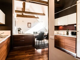 Apartment, 1 Bedroom (Radowid 34) | Private kitchen | Fridge, stovetop, coffee/tea maker, electric kettle