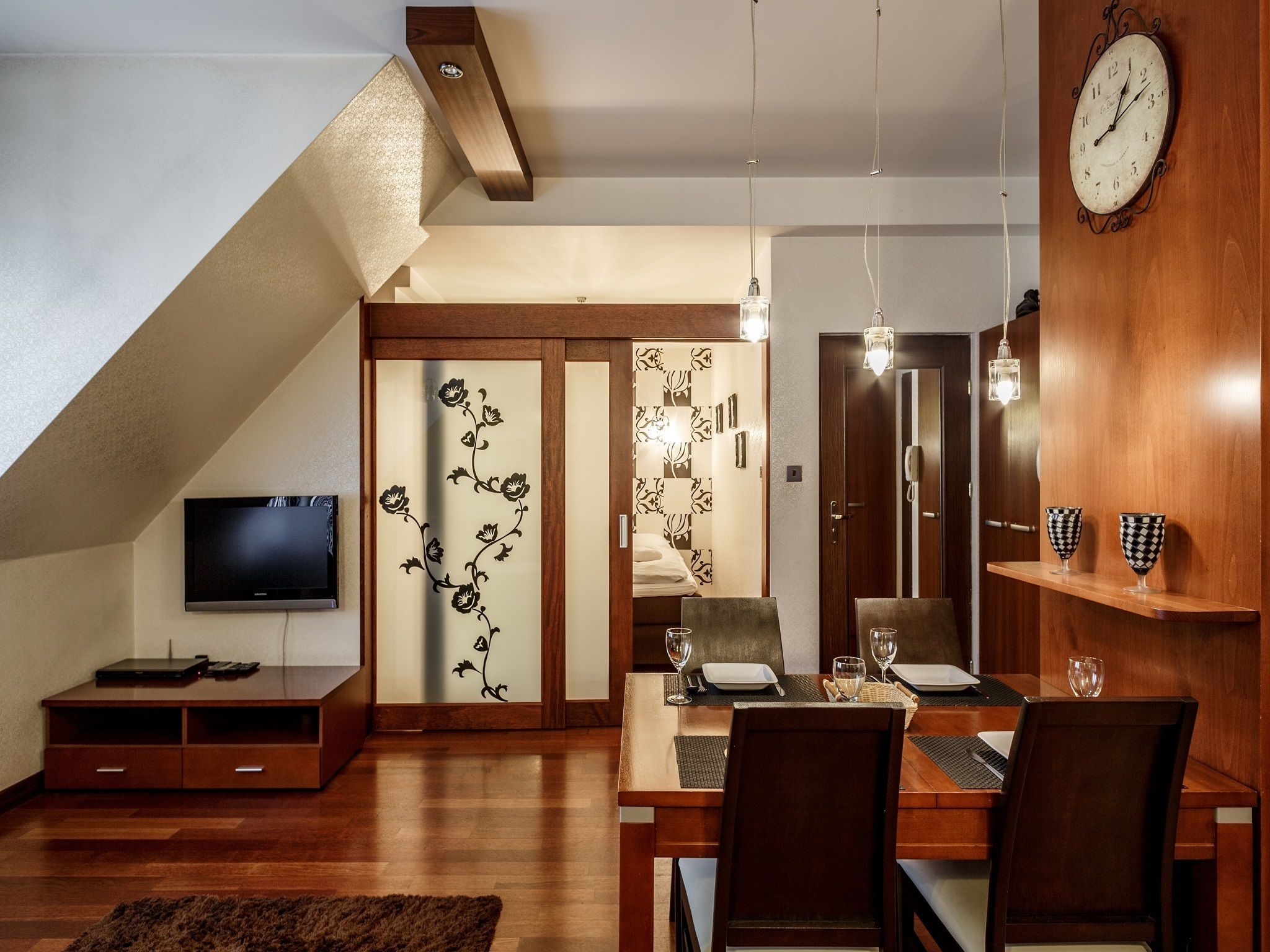 Departamento, 1 habitación (Radowid 26) | Área de sala de estar | Televisión de pantalla plana 