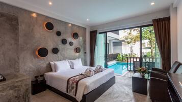 Chambre Deluxe, accĂšs piscine | Coffres-forts dans les chambres, bureau, Wi-Fi gratuit, draps fournis