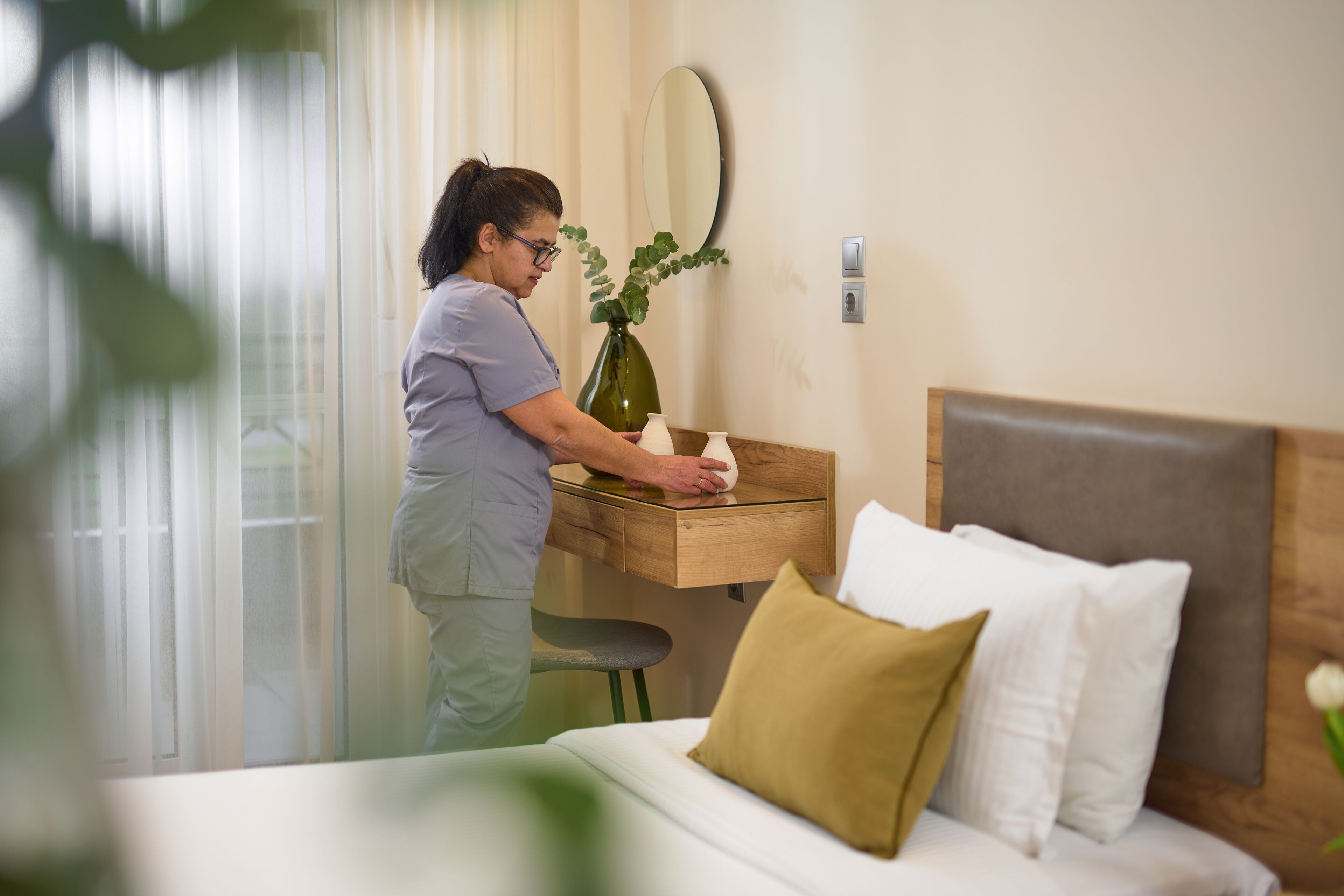 individually decorated, individually furnished, blackout curtains