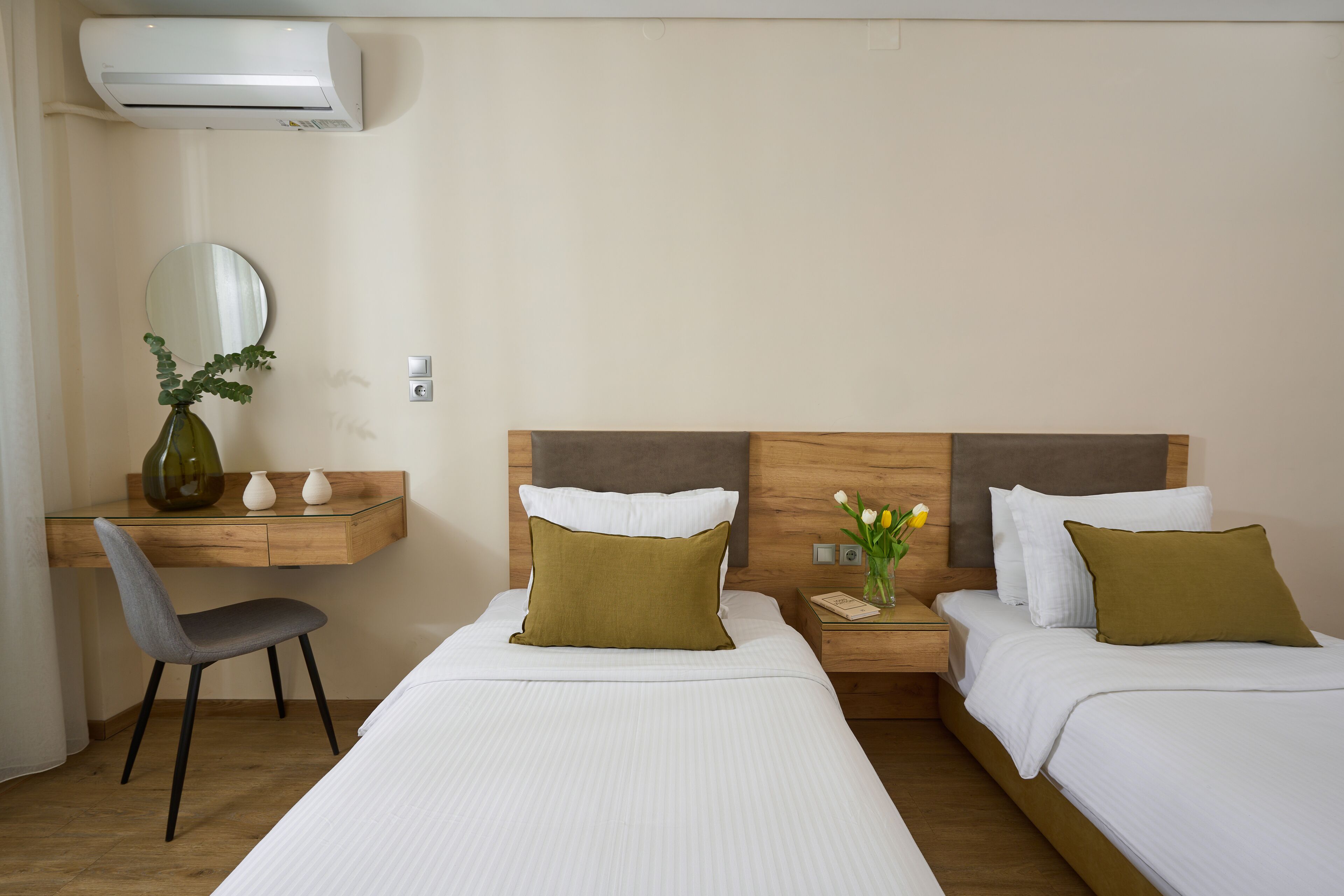 individually decorated, individually furnished, blackout curtains