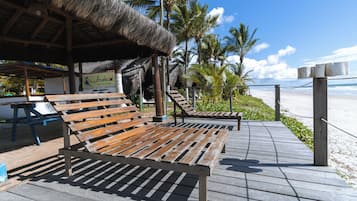 Private beach, sun loungers