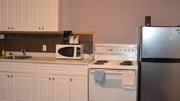 Fridge, microwave, coffee/tea maker