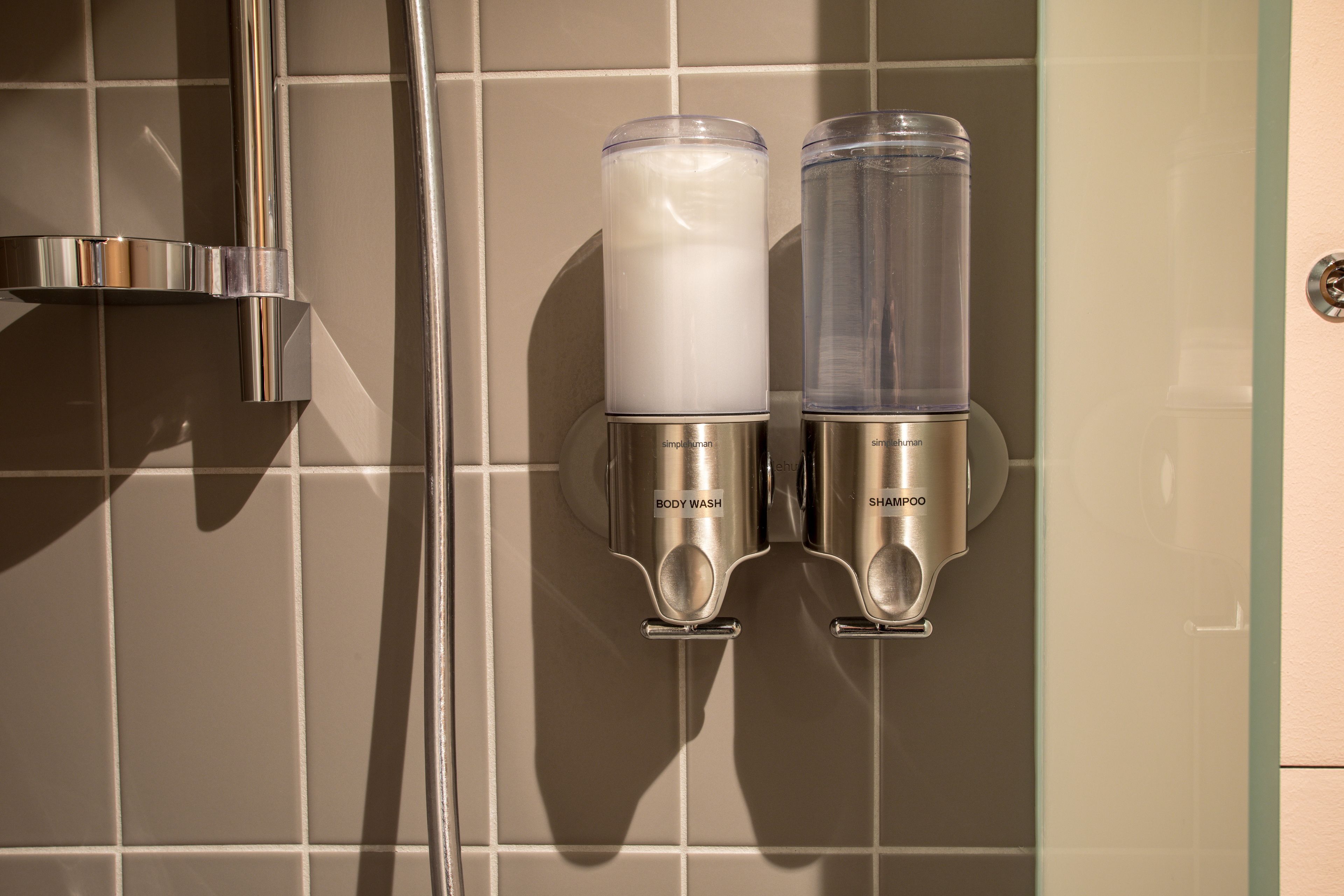 shower, eco-friendly toiletries, hair dryer, towels