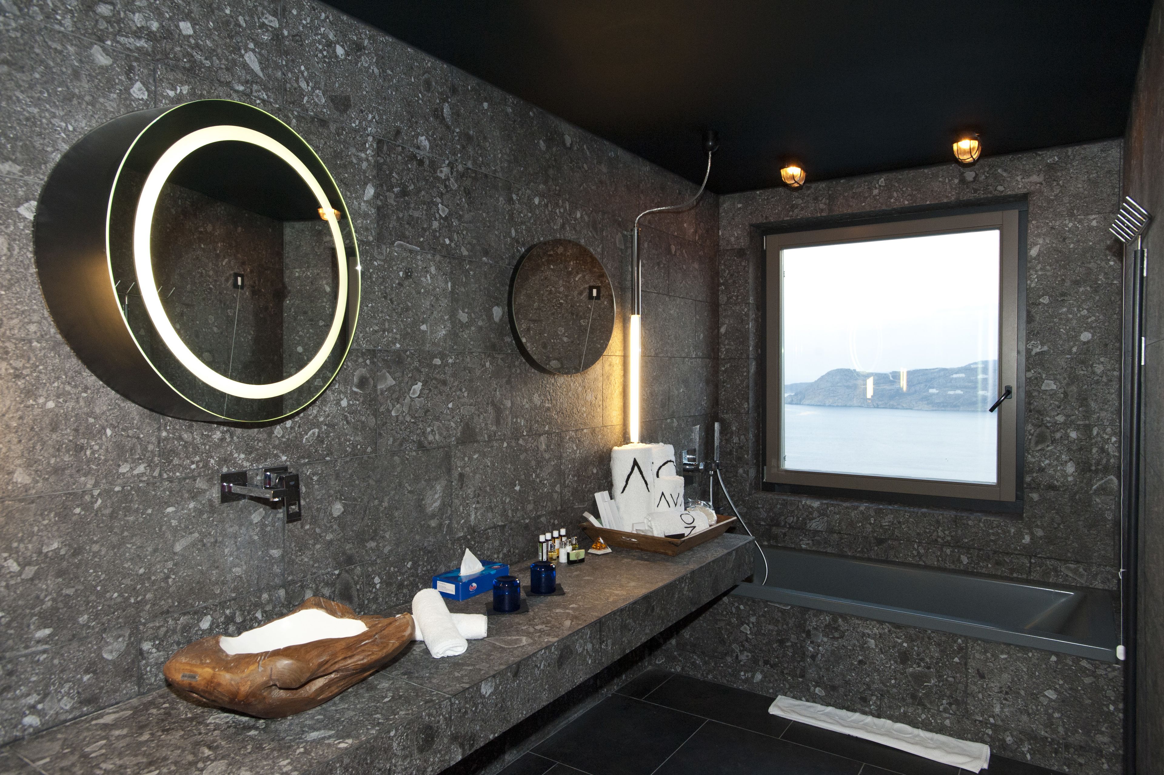 designer toiletries, hair dryer, bathrobes, slippers