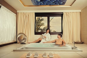 Salas para tratamentos a dois, sauna seca, sauna a vapor