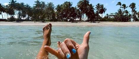 在海滩、沙滩毛巾、钓鱼