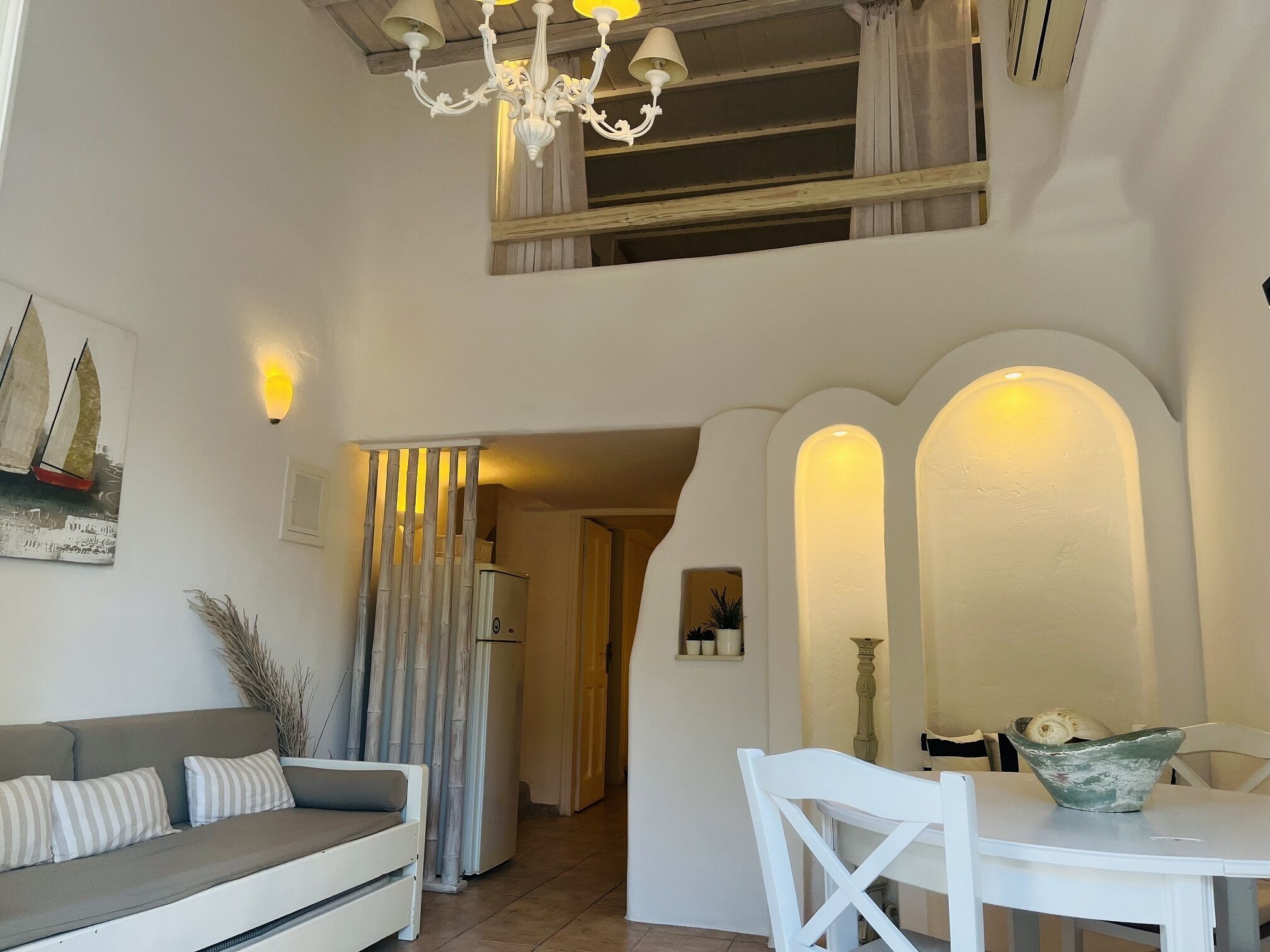 Family Apartment | Living area | 24-inch LCD TV with satellite channels, TV, DVD player