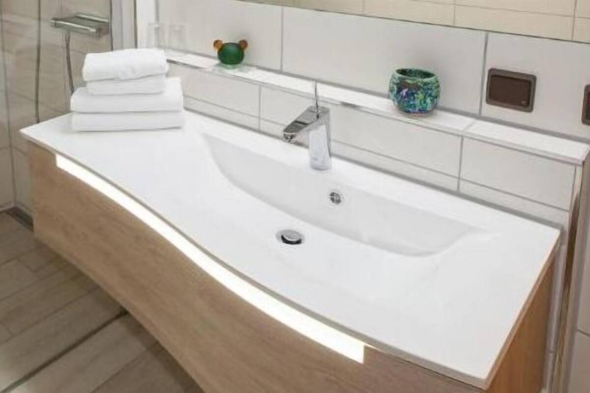 free toiletries, hair dryer, towels